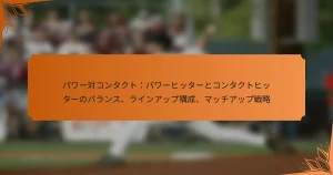 パワー対コンタクト：パワーヒッターとコンタクトヒッターのバランス、ラインアップ構成、マッチアップ戦略