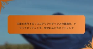 生産を実行する：スコアリングチャンスの最適化、クラッチヒッティング、状況に応じたヒッティング